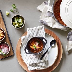 2 HEARTH & HAND WOOD CHARGER PLATE in black wood